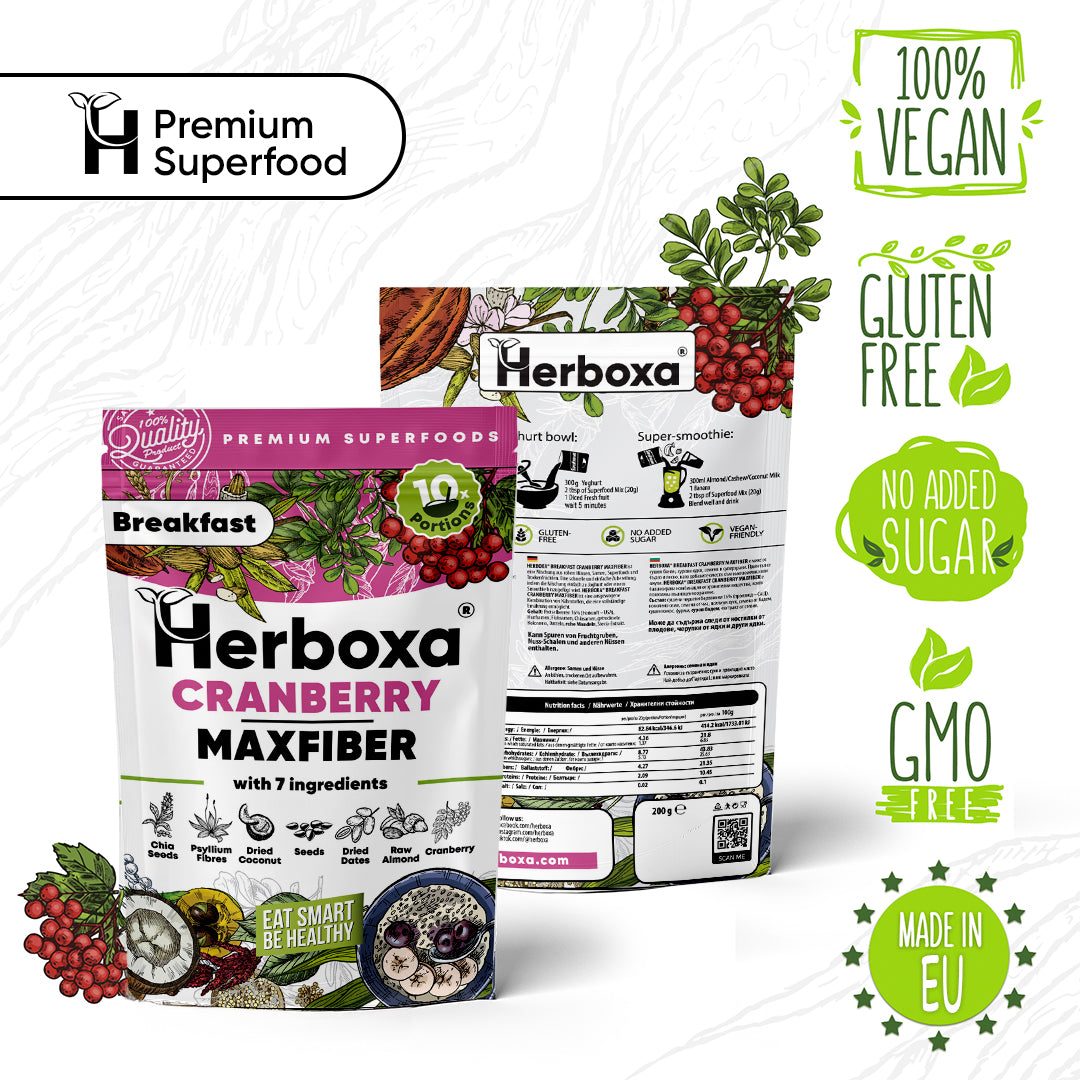 Cranberry Maxfiber - Un desayuno saludable y rápido rico en fibra