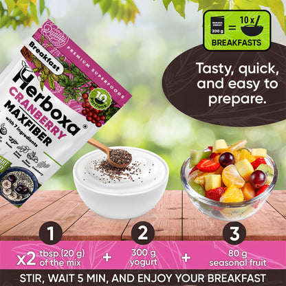 Cranberry Maxfiber - Un desayuno saludable y rápido rico en fibra